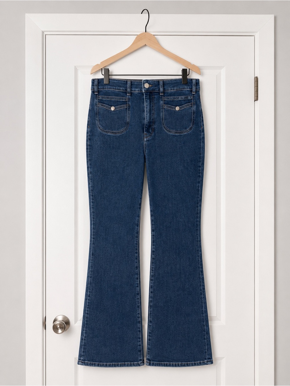 Anthropologie Pilcro Dark Blue Flared High-Rise Jeans Sz 30
